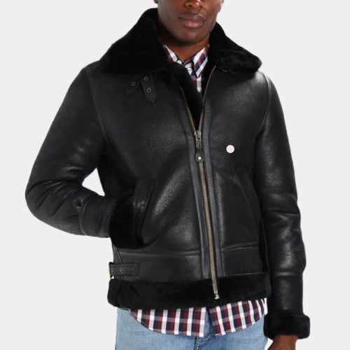 Bernard Black RAF Leather Aviator Jacket - Front VIew