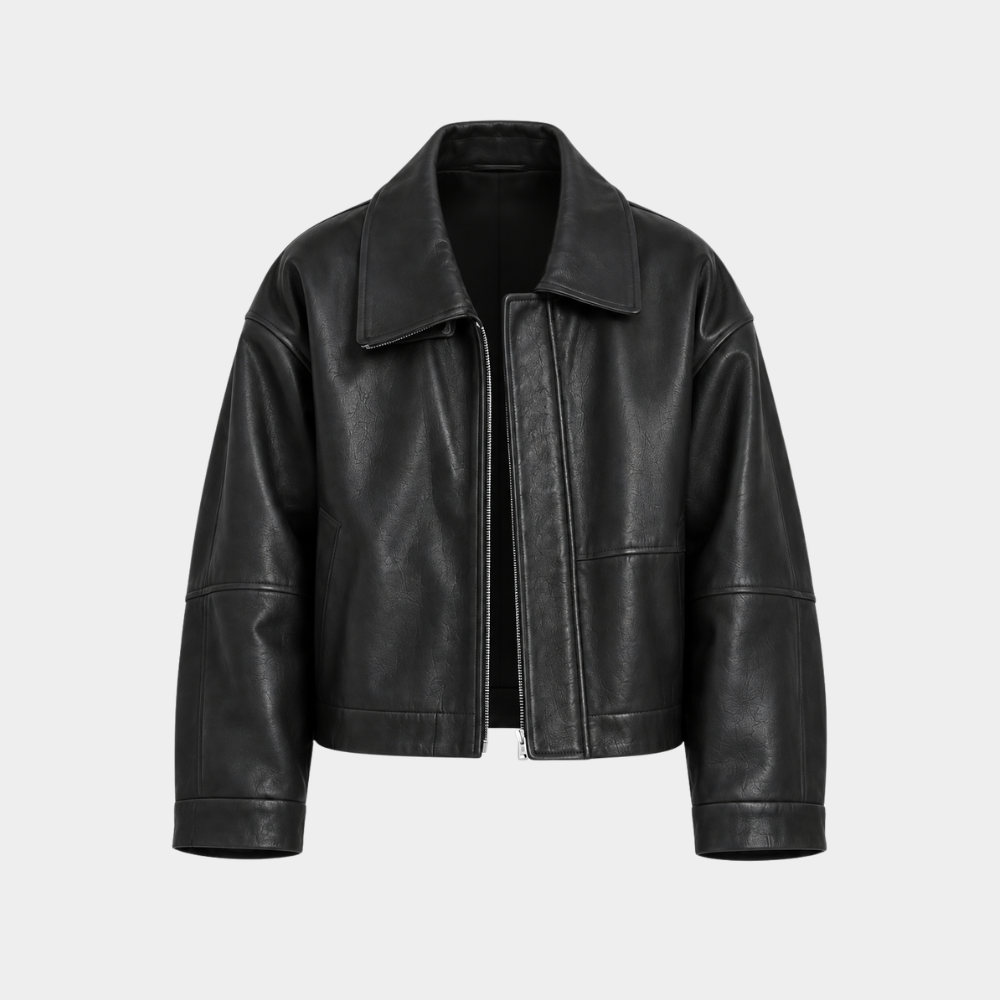 Between Steps Kim So-hyun Black Leather Jacket