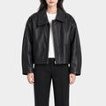 Between Steps Kim So-hyun Black Leather Jacket