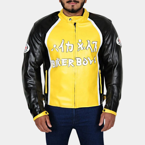 Biker Boyz Kid aka Derek Luke Yellow & Black Motorcycle Jacket - Front View