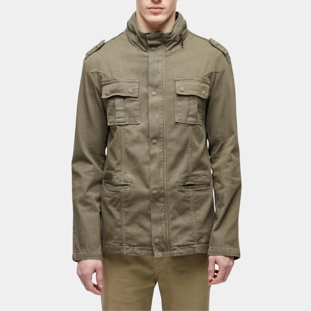 Birdman Mike Shiner aka Edward Norton Green Cotton Field Jacket - Front View