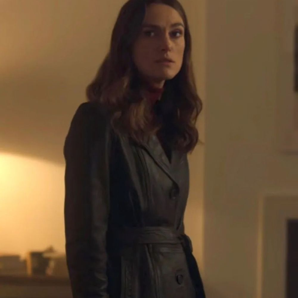 Black Doves Keira Knightley Black Leather Trench Coat