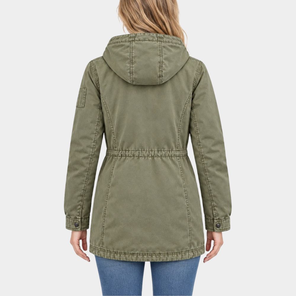 Black Doves Keira Knightley Utility Green Hooded Jacket