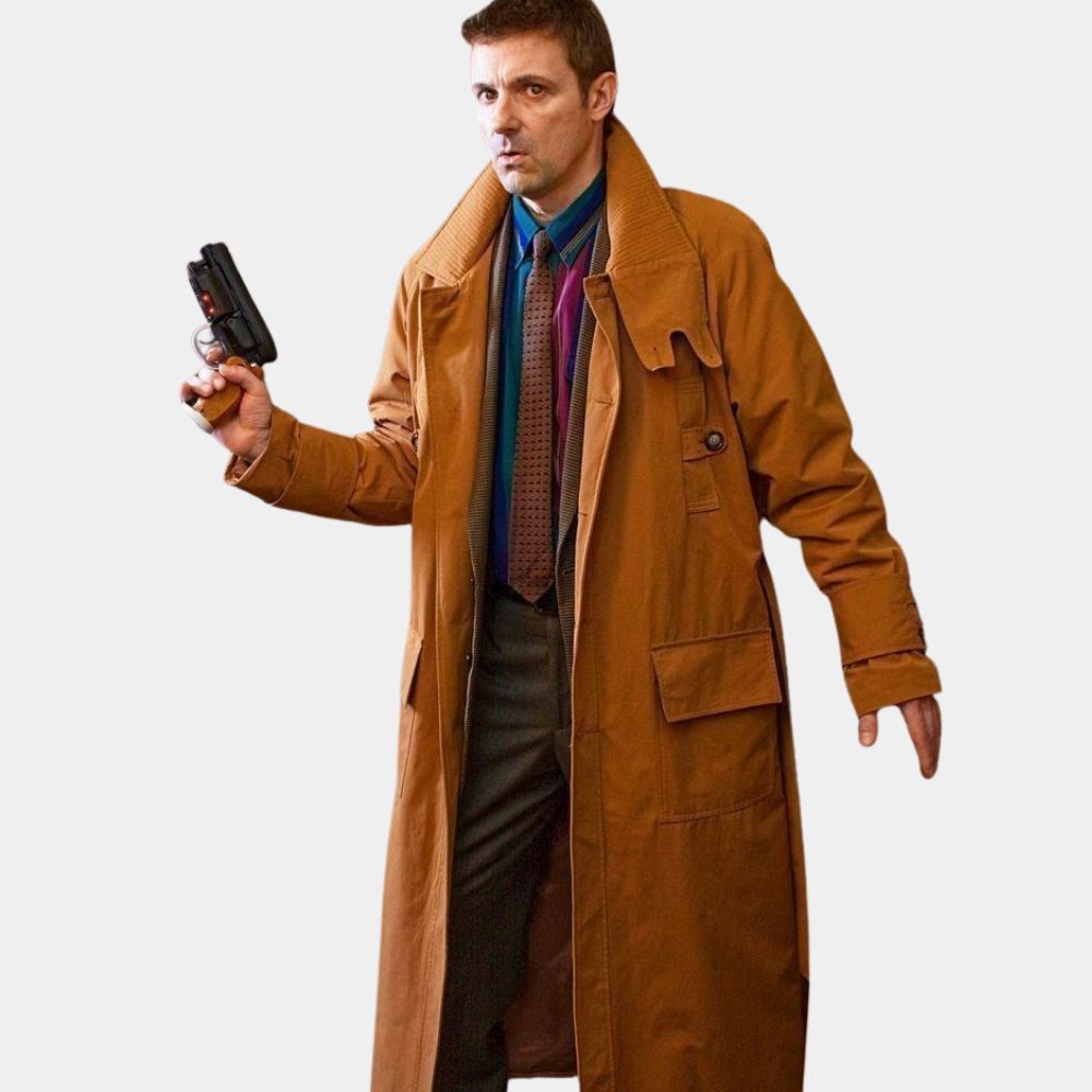 Blade Runner  Rick Deckard aka Harrison Ford Long Brown Coat - Front Posture View