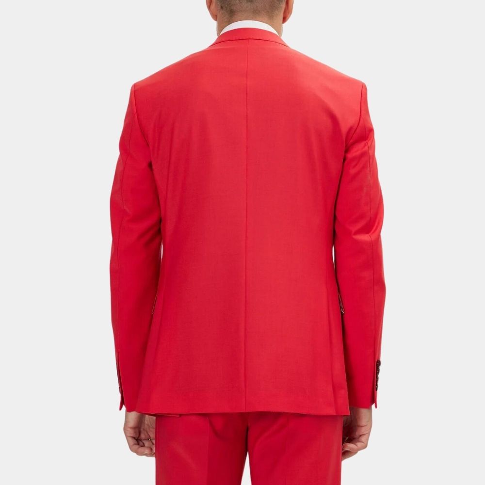 Blinding Lights The Weeknd Red Blazer - Single Breasted One Button Red Cotton Blazer - Back View