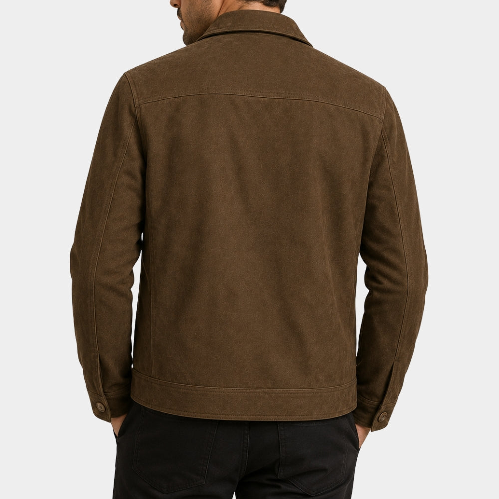 Blood Sacrifice Jakob Oftebro Brown Suede Trucker Jacket