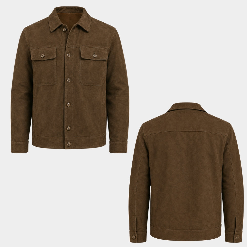 Blood Sacrifice Jakob Oftebro Brown Suede Trucker Jacket