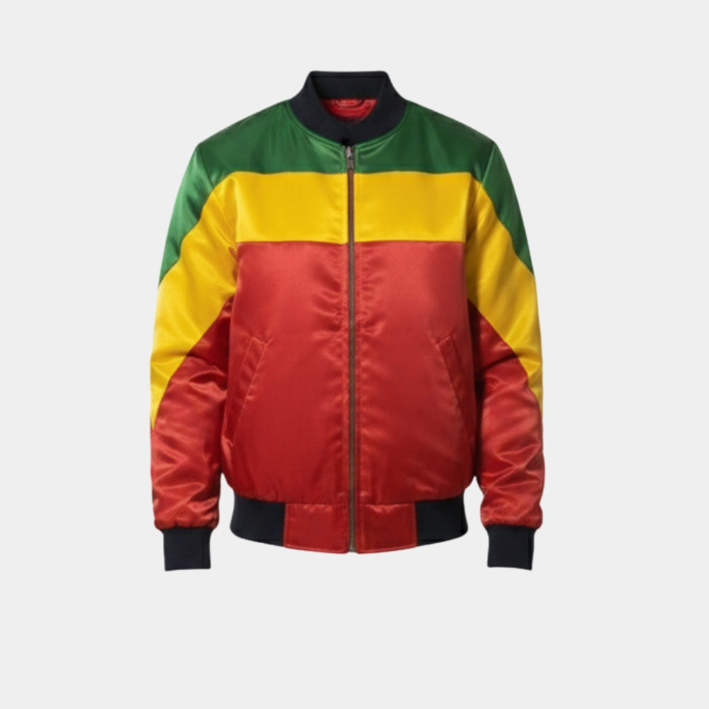 Bob Marley  1980 Concert Crystal Palace Bomber Jacket - Mannequin Front View
