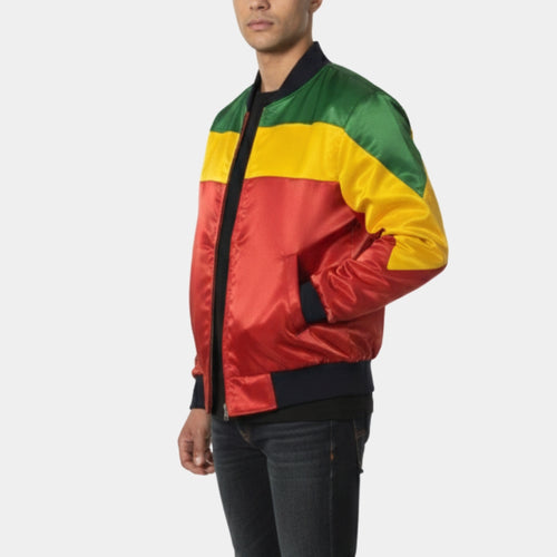 Bob Marley  1980 Concert Crystal Palace Bomber Jacket - Side View
