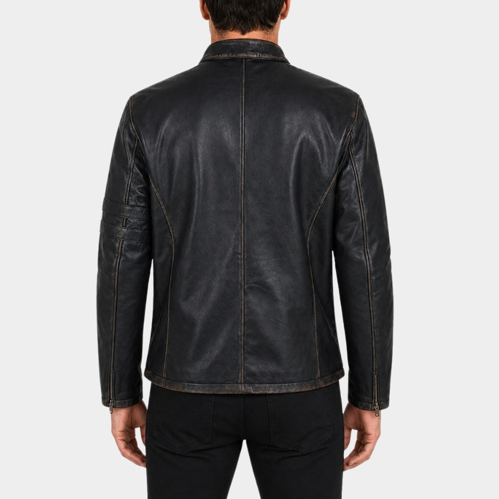 Boston Blue Donnie Wahlberg Black Leather Jacket