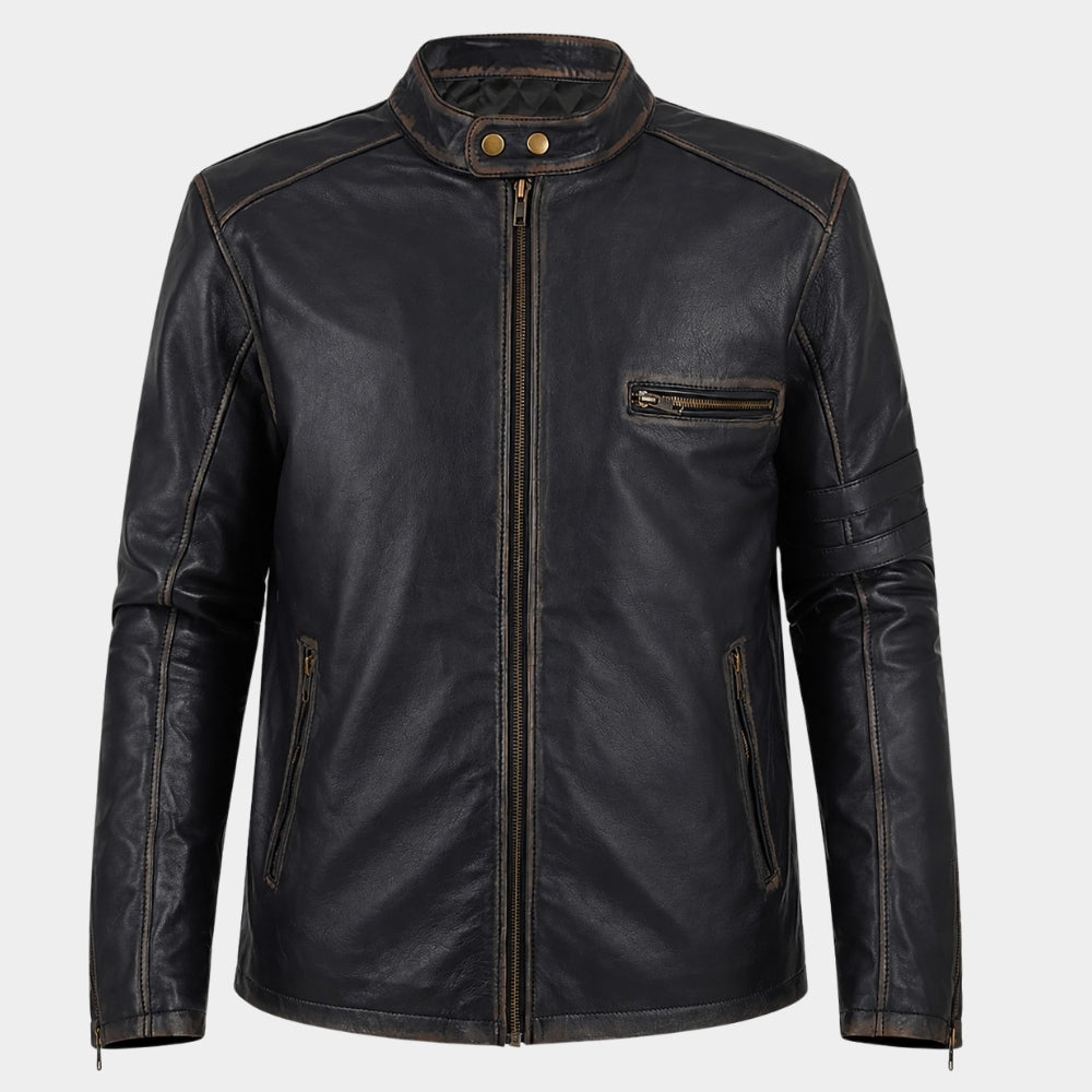 Boston Blue Donnie Wahlberg Black Leather Jacket