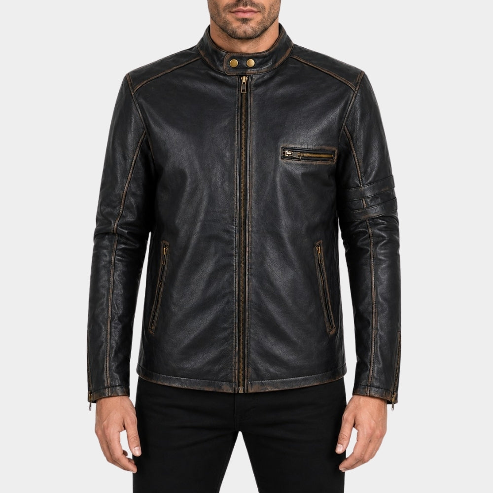 Boston Blue Donnie Wahlberg Black Leather Jacket