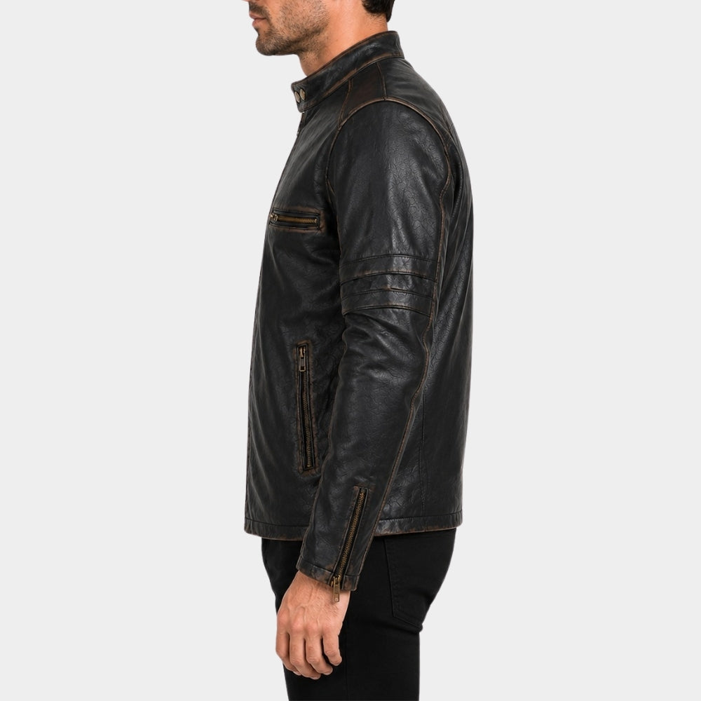 Boston Blue Donnie Wahlberg Black Leather Jacket