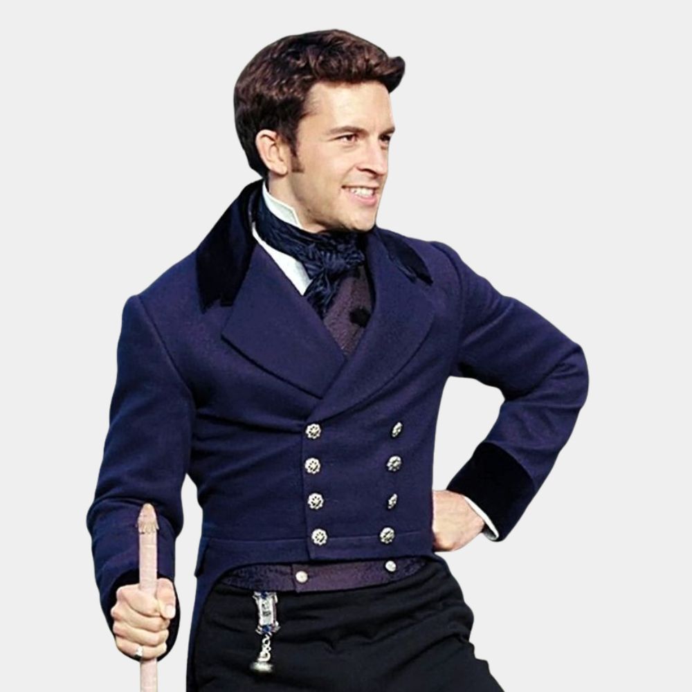 Bridgerton  Anthony Bridgerton aka Jonathan Bailey Blue Tailcoat - Posture Front View
