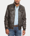 Brooklyn Nine-Nine Jake Peralta aka Andy Samberg Brown Leather Jacket - Front View