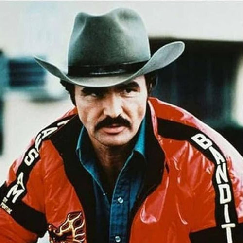 Burt Reynolds  1977 Smokey and The Bandit Trans Am Red Leather Bomber Jacket - Close - Up Front View