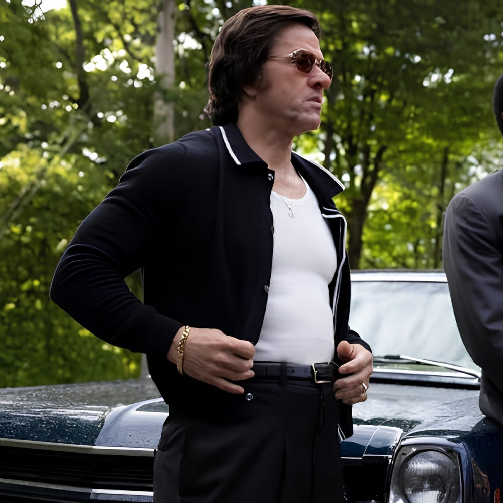 By Any Means Mark Wahlberg Black Cardigan