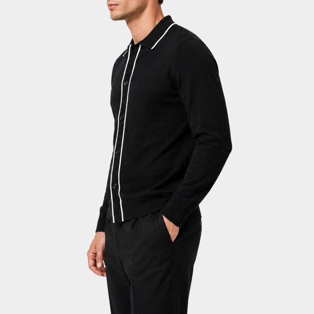By Any Means Mark Wahlberg Black Cardigan