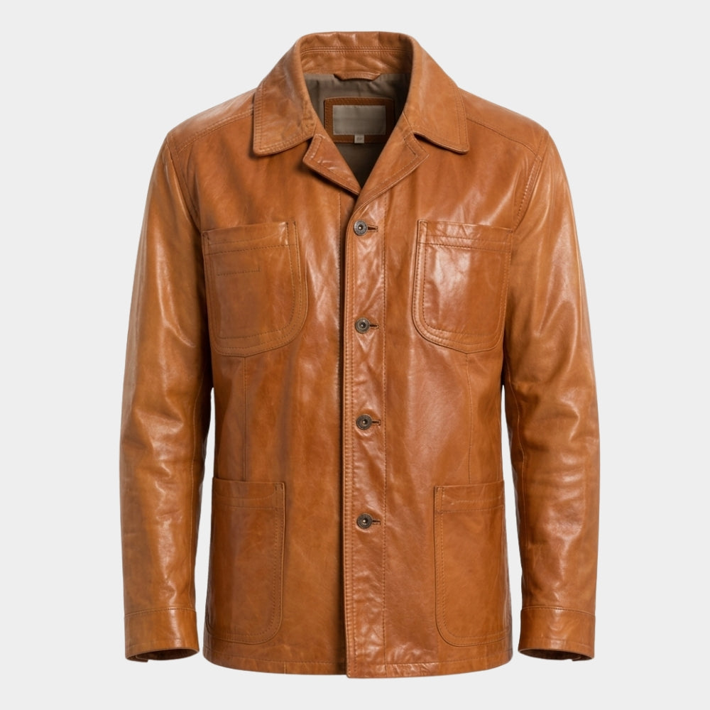 Call My Agent Grégory Montel Vintage Leather Jacket