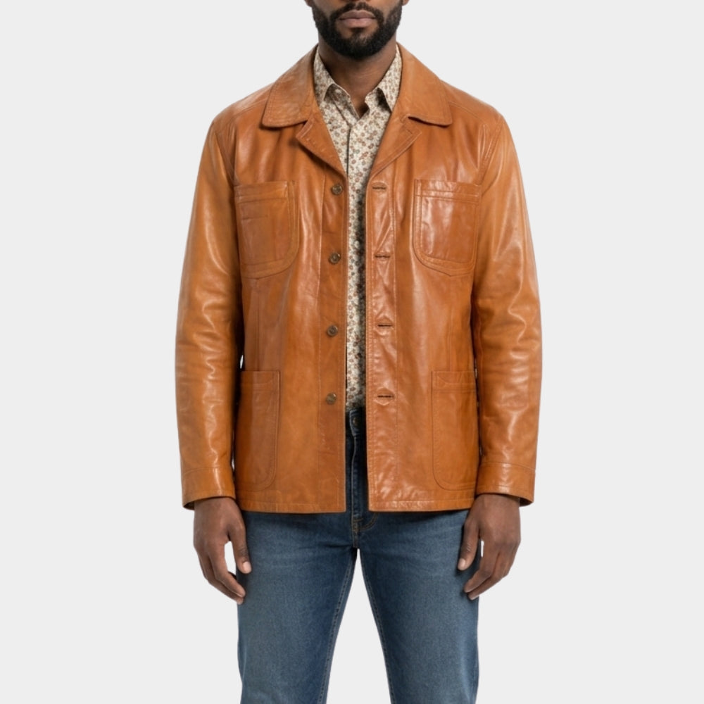 Call My Agent Grégory Montel Vintage Leather Jacket
