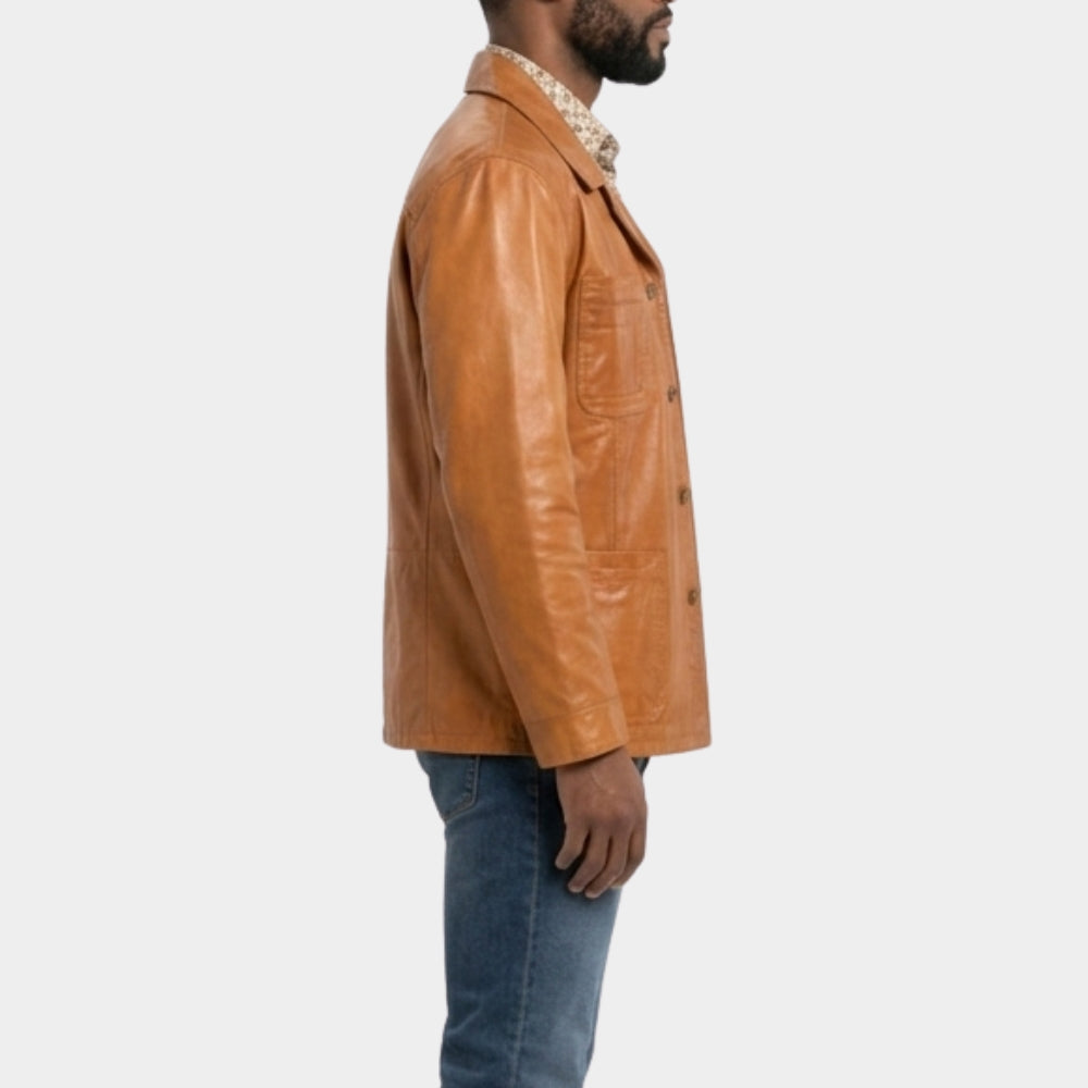 Call My Agent Grégory Montel Vintage Leather Jacket