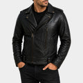 Camp Rock 3 Joe Jonas Black Leather Biker Jacket