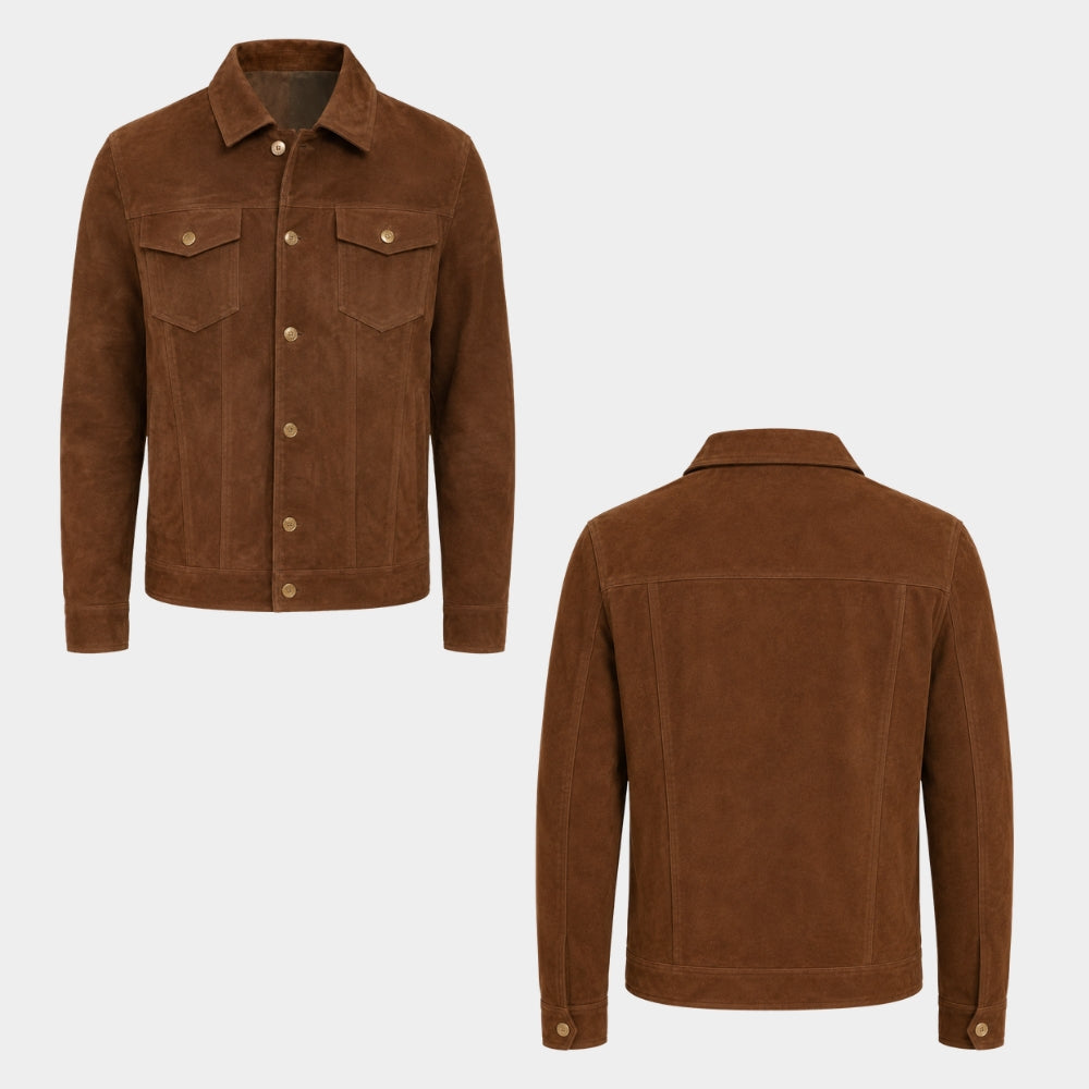 Camp Rock 3 Kevin Jonas Brown Suede Leather Jacket