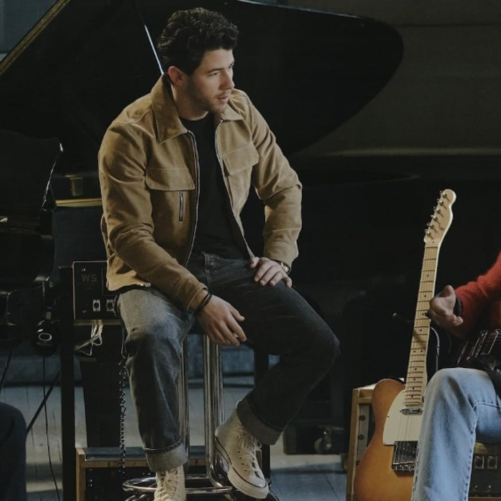 Camp Rock 3 Nick Jonas Tan Suede Jacket