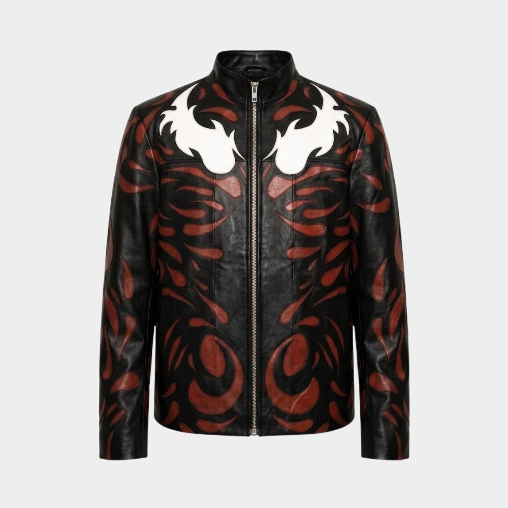 Carnage Symbiote Inspired Artwork Leather Jacket
