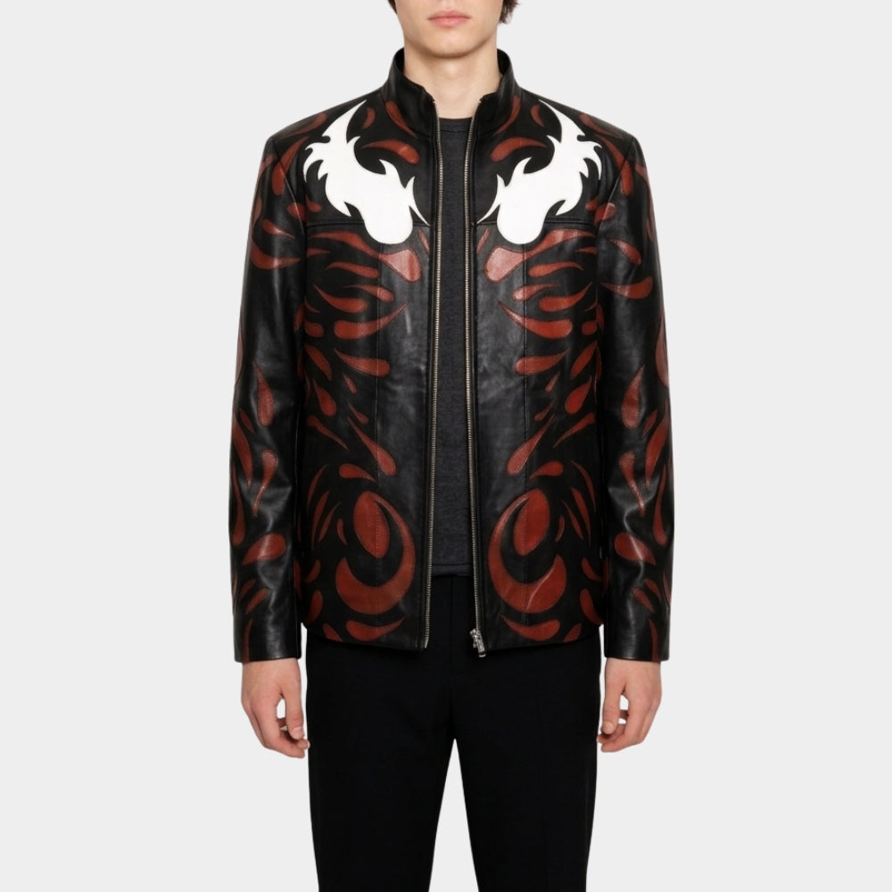 Carnage Symbiote Inspired Artwork Leather Jacket