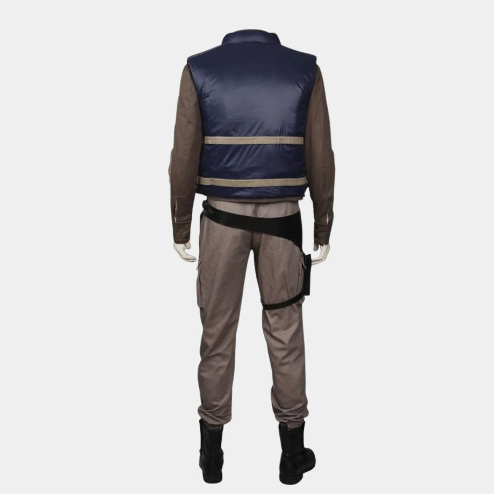 Cassian Andor  Rogue One: A Stars Wars Story Diego Luna Blue Vest - Mannequin Back View