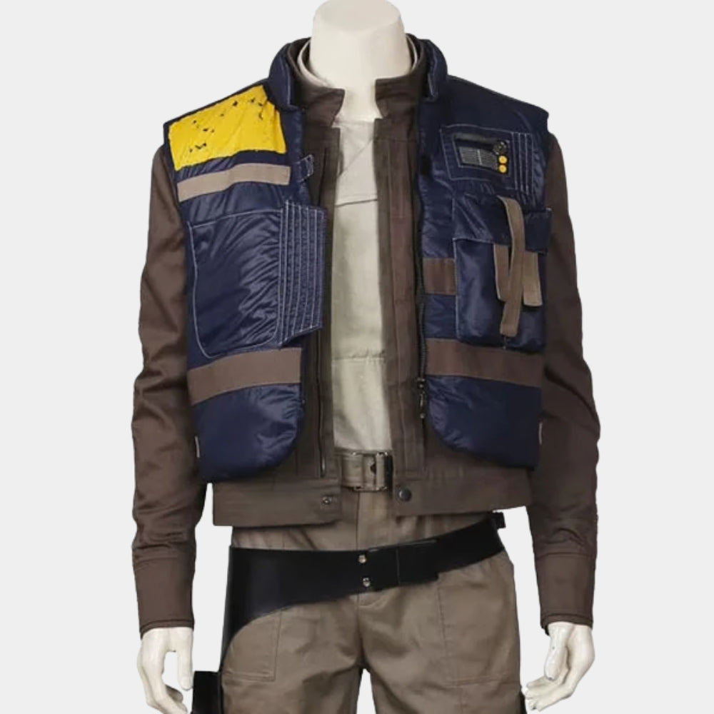 Cassian Andor  Rogue One: A Stars Wars Story Diego Luna Blue Vest - Mannequin Front View