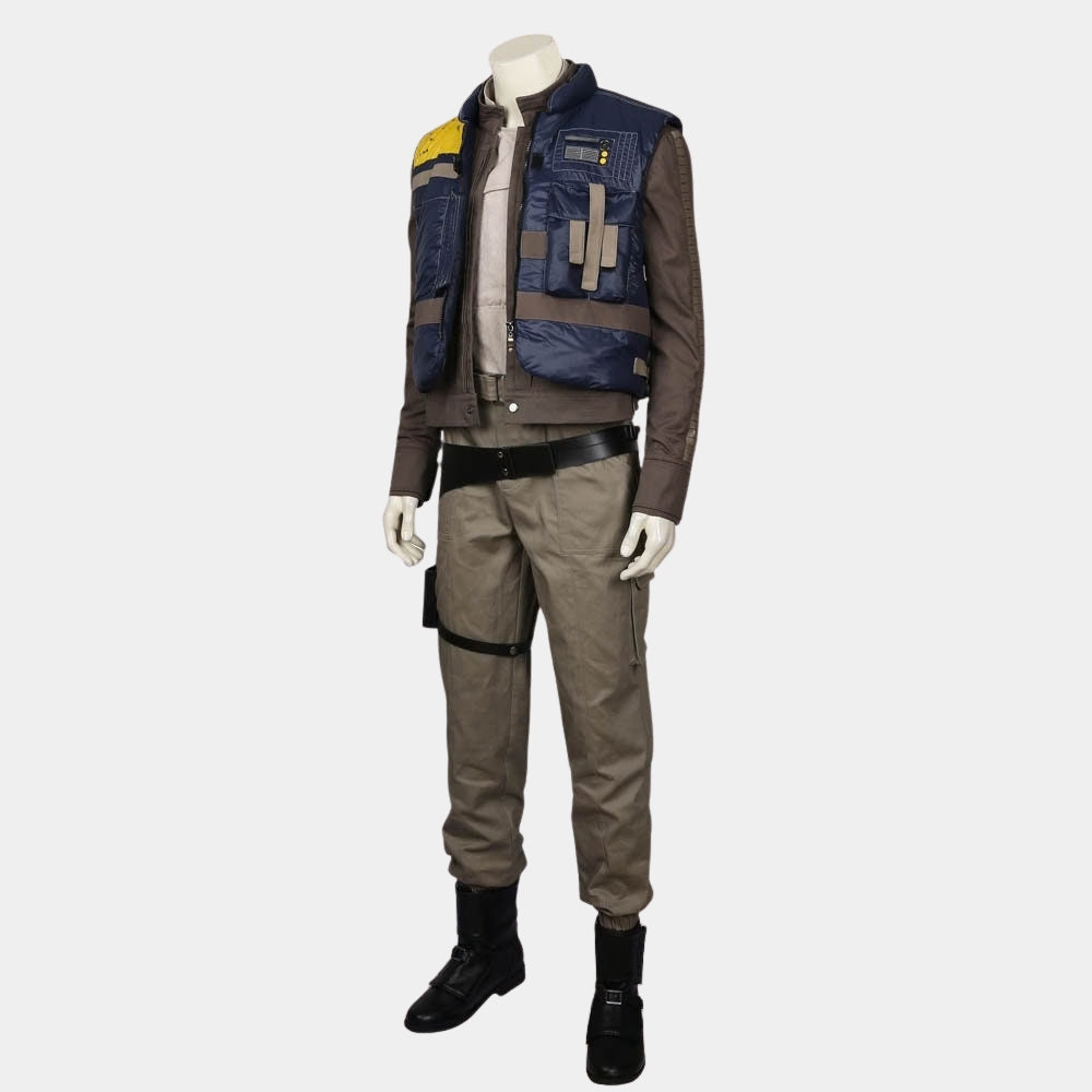 Cassian Andor  Rogue One: A Stars Wars Story Diego Luna Blue Vest - Mannequin Side View