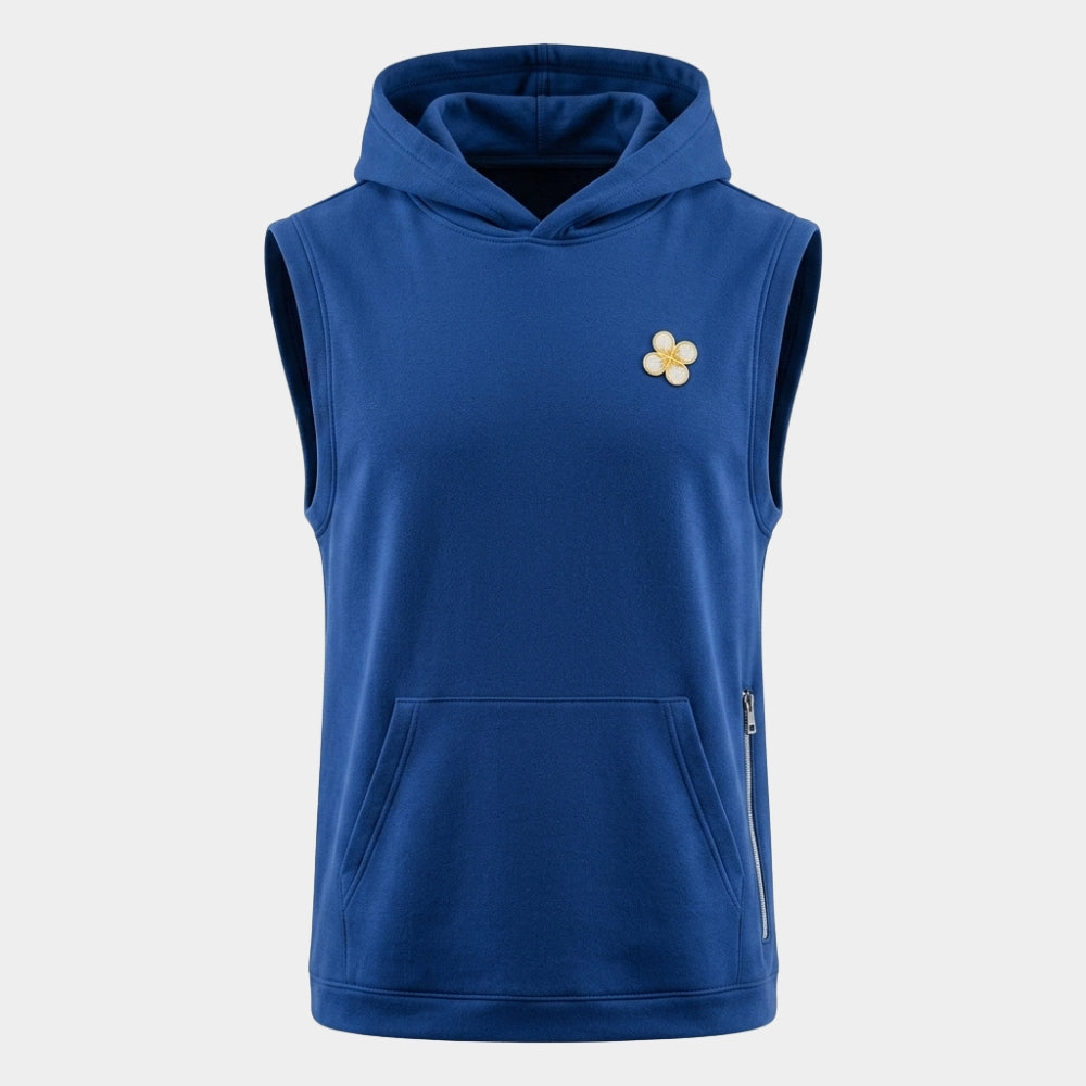 Chad Powers Glen Powell Blue Sleeveless Hoodie