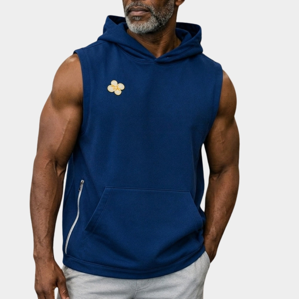 Chad Powers Glen Powell Blue Sleeveless Hoodie