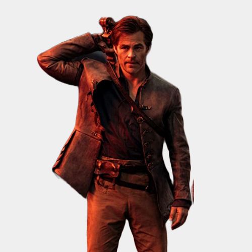 Chris Pine Dungeons &amp; Dragons: Honor Among Thieves Grey Leather Jacket - Character Front View