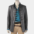 Chris Pine Dungeons &amp; Dragons: Honor Among Thieves Grey Leather Jacket - Mannequin Front View