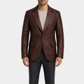 Classic Brown Leather Blazer