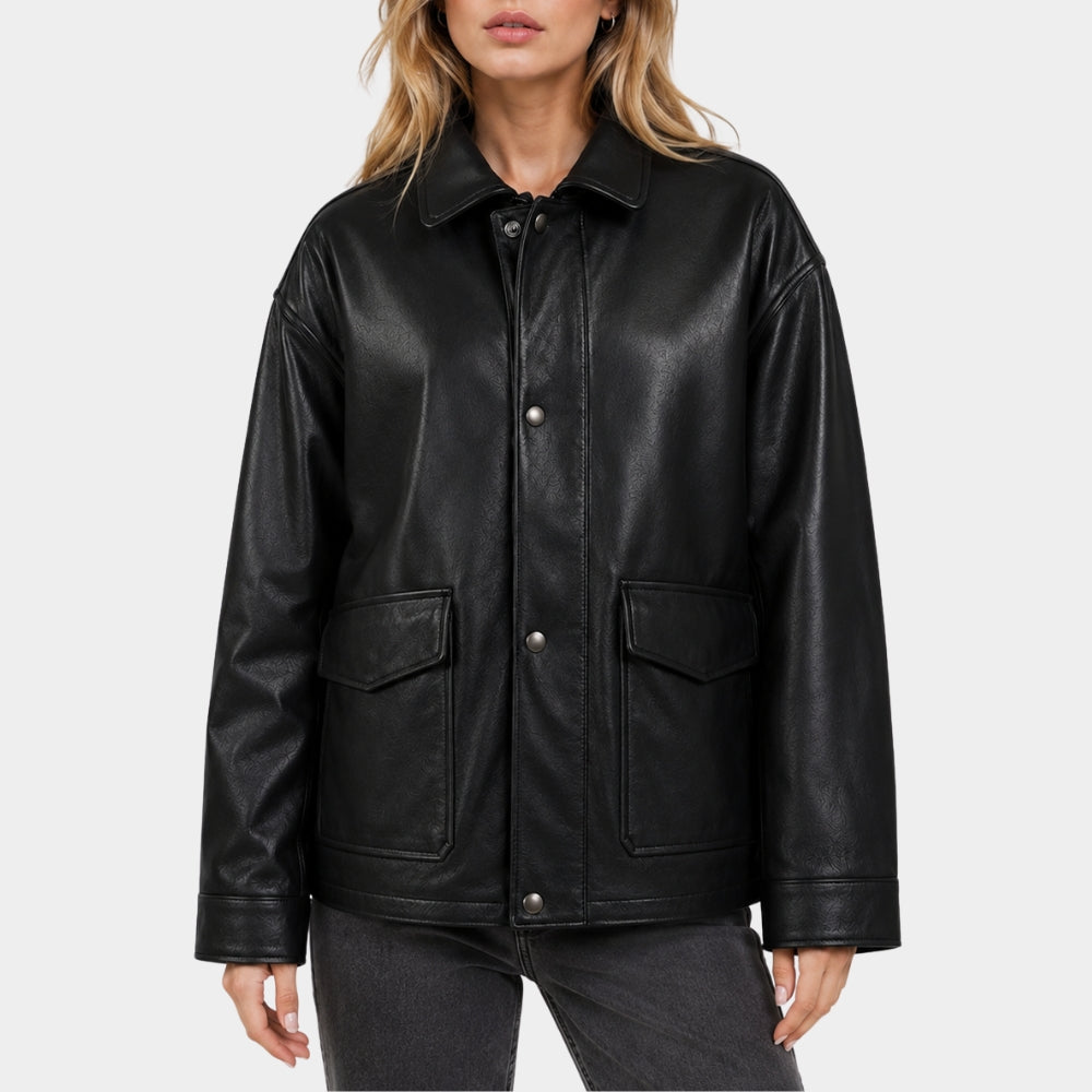 Clayface Naomi Ackie Black Leather Jacket