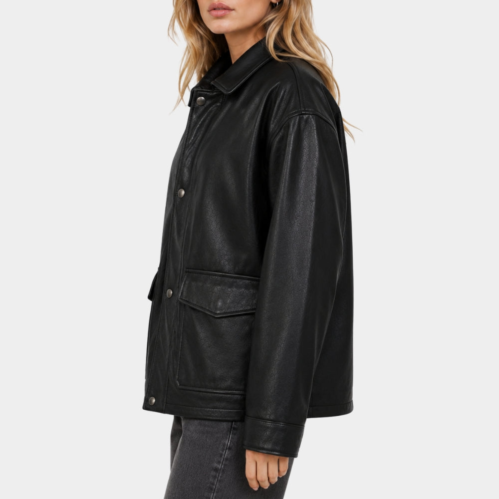 Clayface Naomi Ackie Black Leather Jacket