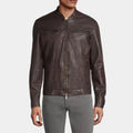 Countdown Mark Meachum Brown Leather Jacket - Front View