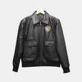 Crew Interview with The Vampire Black Leather Jacket - Mannequin Front View