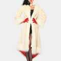 Cruella  Cruella de Vil aka Emma Stone Long Fur Coat - Front Posture View