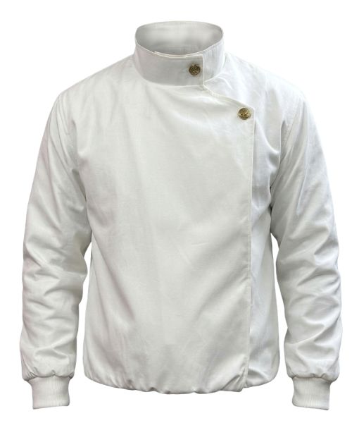 Jujutsu Kaisen White Jacket – Cursed Child Stitch Spring Bomber Jacket - Mannequin View