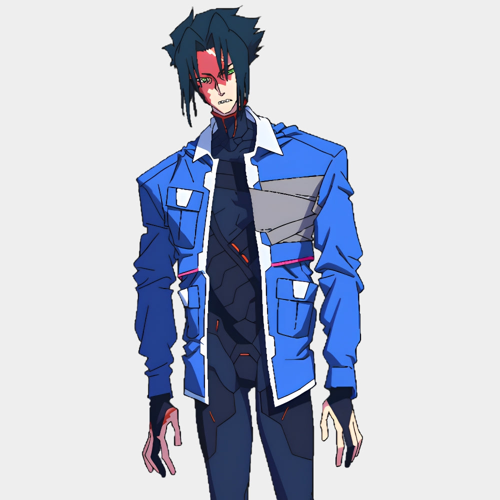 Cyberpunk Edgerunners S02 D Blue Leather Jacket