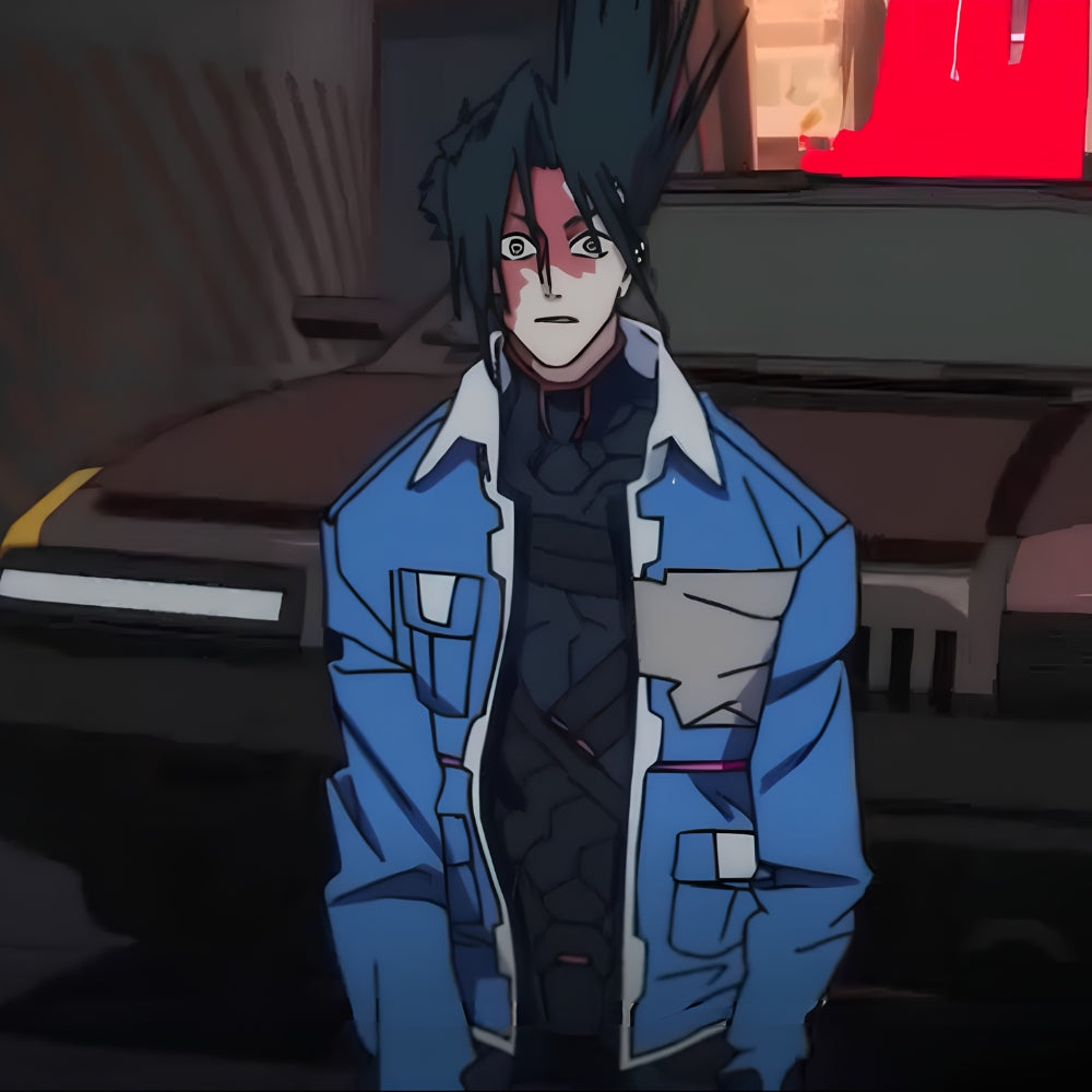 Cyberpunk Edgerunners S02 D Blue Leather Jacket