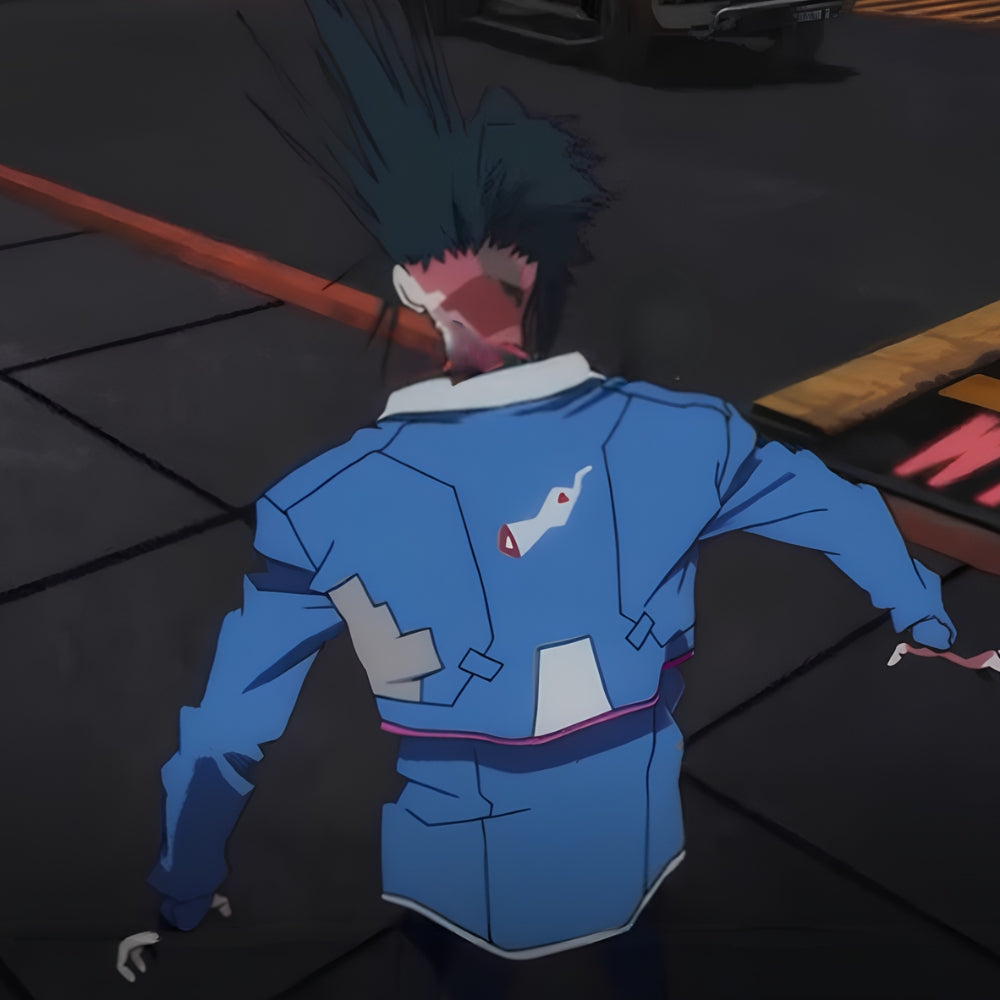Cyberpunk Edgerunners S02 D Blue Leather Jacket
