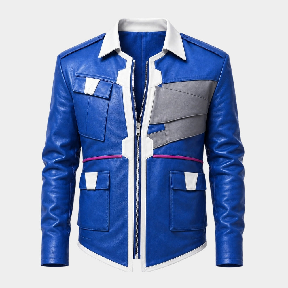 Cyberpunk Edgerunners S02 D Blue Leather Jacket