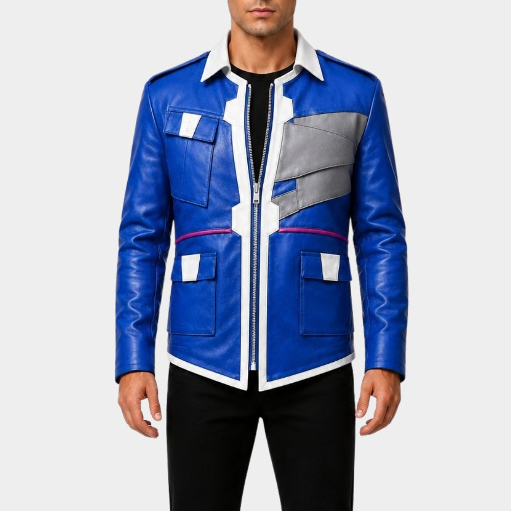 Cyberpunk Edgerunners S02 D Blue Leather Jacket