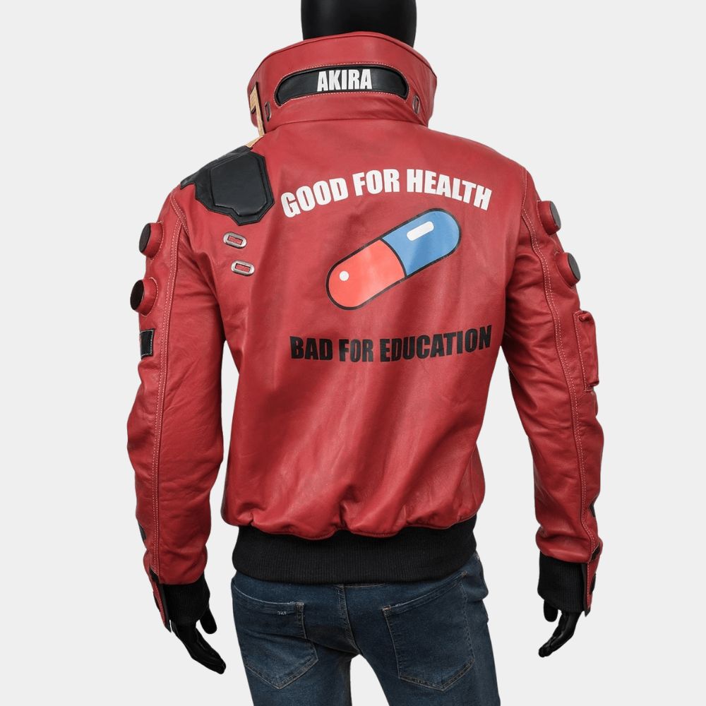 Cyberpunk 2077  Akira Capsule Red Leather Jacket - Mannequin Back View